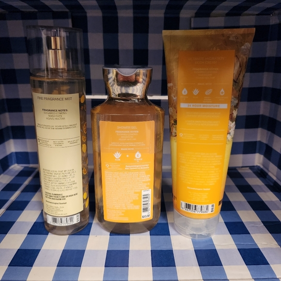 🆕️SUN-WASHED CITRUS 🍋 🌼  3 pc Set BBW Spray Shower Gel Body Cream NEW - Picture 3 of 3